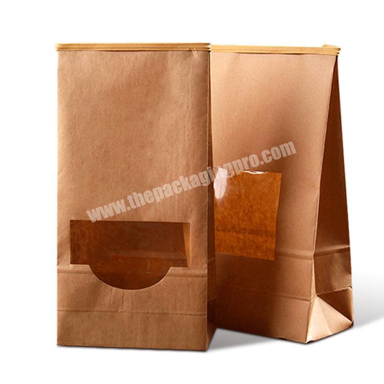 Wholesale high quality Offset Logo Print Cheap And Beat Kraft Wiht Clear Window Paper Bag