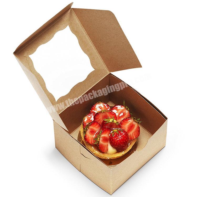 custom kraft paper packaging small individual cake box  gift cupcake dessert boxes