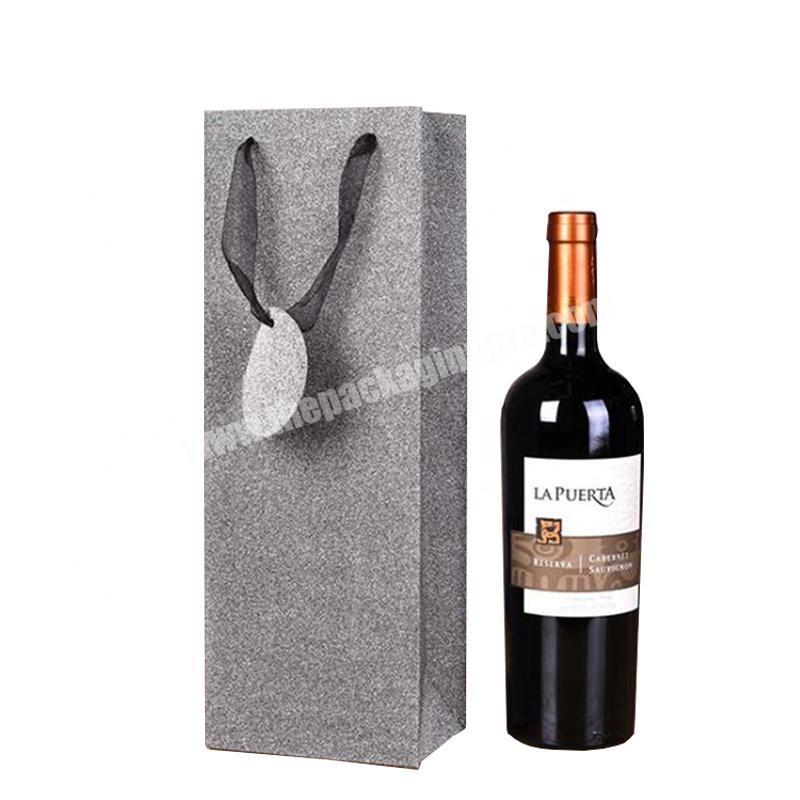 Custom Luxury Paper Wine Packaging Bag Tote Gift Bags With Tags