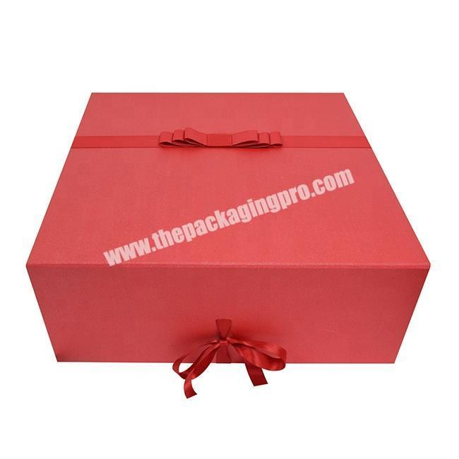 Luxury Personalized Red Boxes Elegant Cardboard Wedding Gift Box Bulk cajas de regalo Sample Available