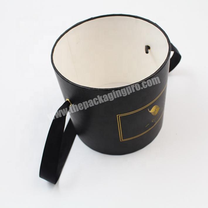Luxury Round Cardboard Packaging Box Candle&Rosen Does Bloom Gift Box Eco-friendly Custom Logo with Black Ribbon