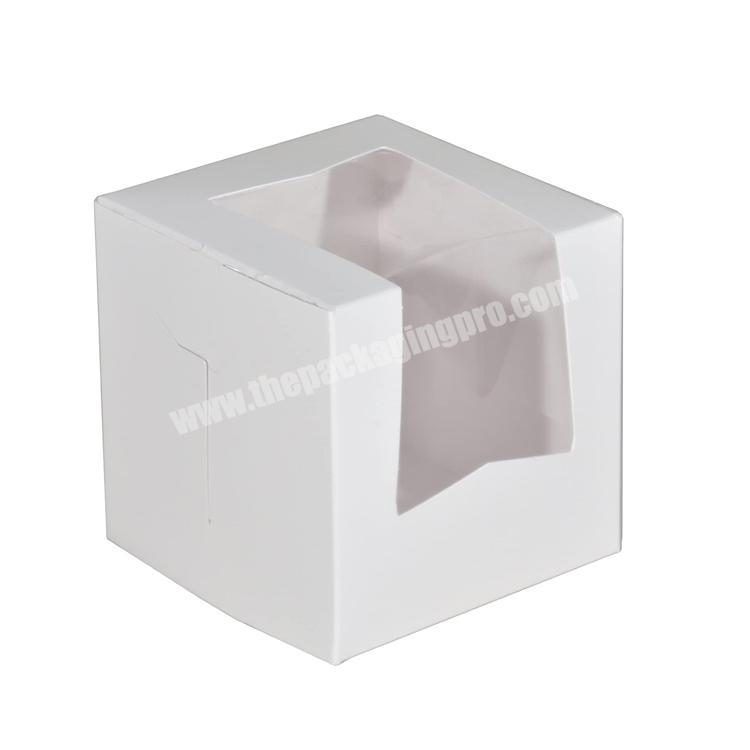 wholesale Pastry and Cookie Gift Box Bakery White Cookie Box Pop-up Easy Assembly With Clear Display Window