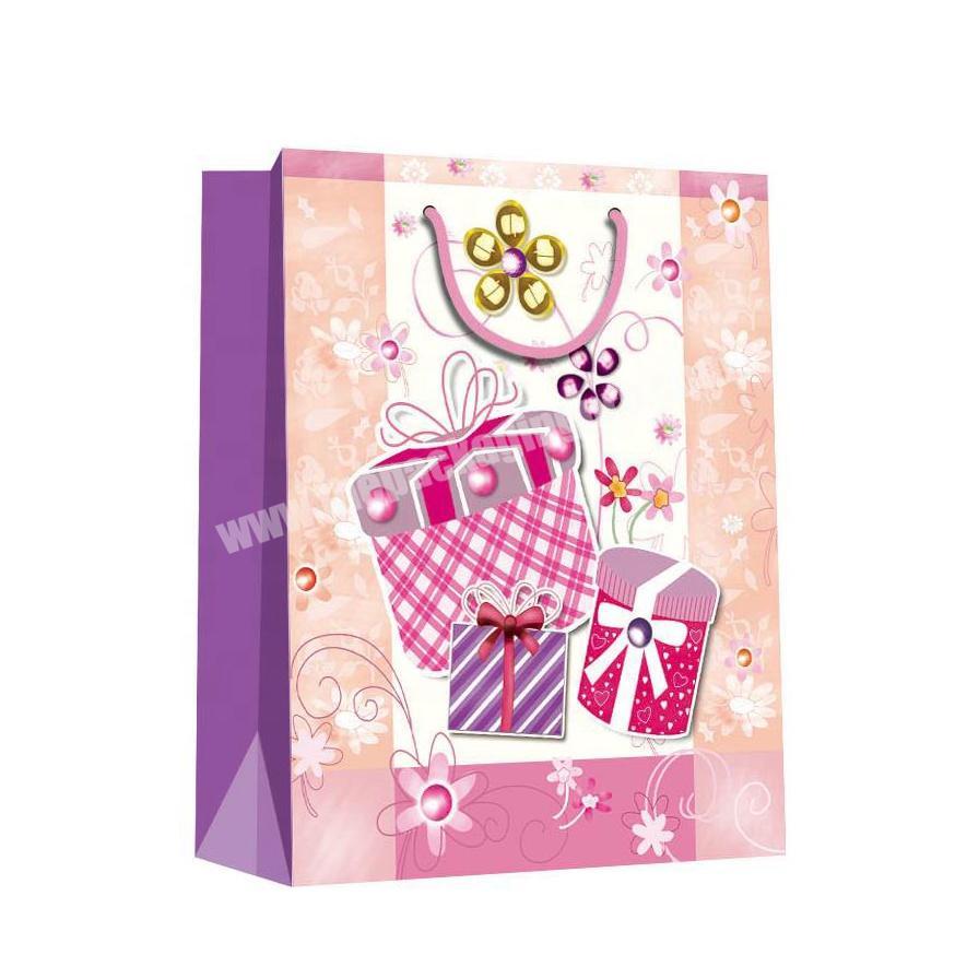 Custom Durable Paper Bags Birthday Party Packing Paper Gift Bags With Rope Handles