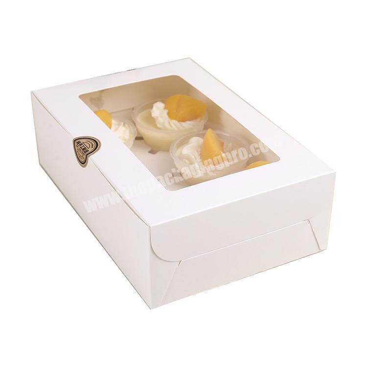 Custom Logo Biodegradable Food Grade White Paper Sugar Cookie Packaging Paper Box with Clear Plastic Window