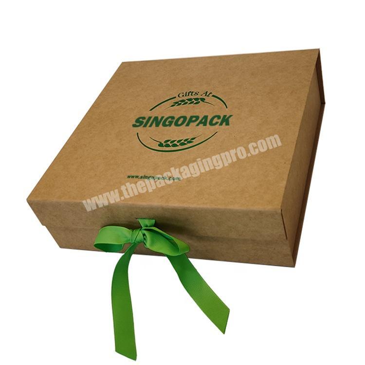 Brown Wholesale Custom Logo Premium Luxury Cardboard Kraft Paper Gift Magnetic Packaging Box