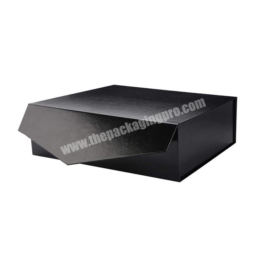 Recycled Personalized Black Cardboard Bridesmaid Luxury Top Folding Custom Hamper Magnetic Gift Boxes Packagings For Clothing