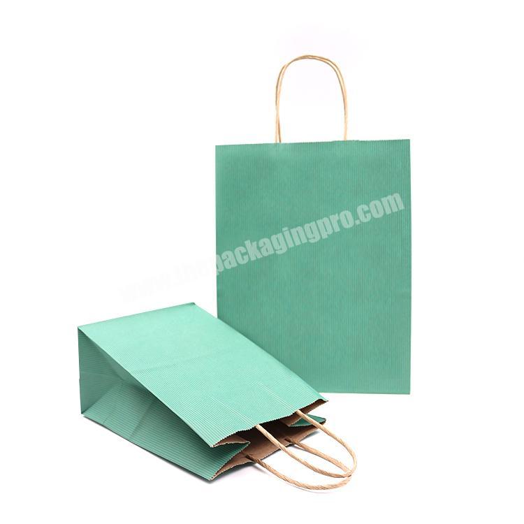Low cost brown kraft material foldable recycled grocery supermarket small flat handle kraft paper bag