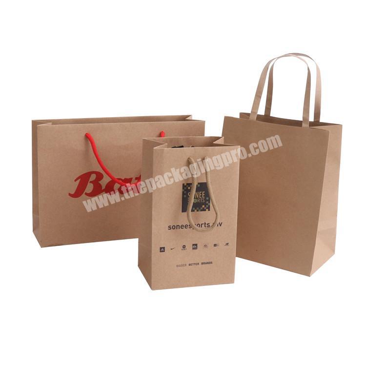 Free Sample Personalized Kraft Shopping Paper Gift Bags With Handles