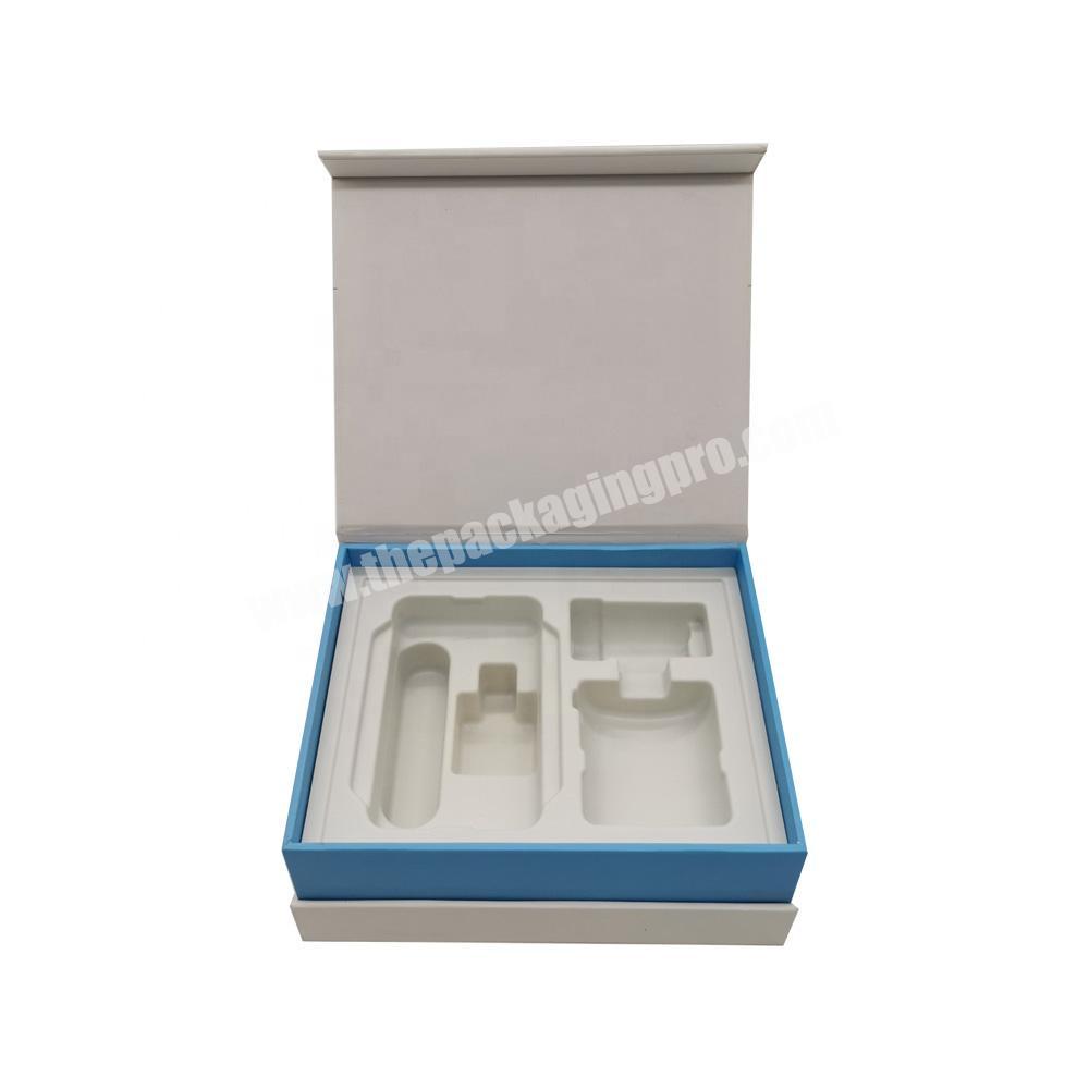 Custom Wholesale White Blue Magnetic Paper Storage Gift Box for Small Equipment
