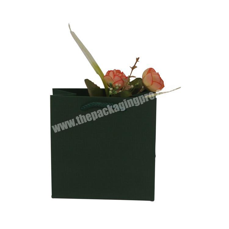 New design customize solid color foldable stand up storage kraft paper bag with rope handles