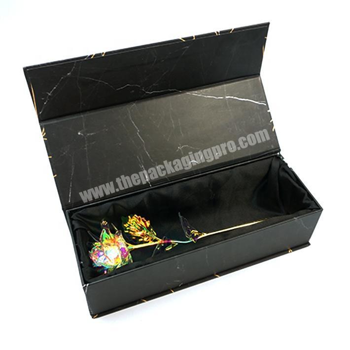 Customized Luxury Black Folding Magnet Rigid Cardboard Rose&wine Special Gift Packaging Boxes for Wedding&flower Festival Party
