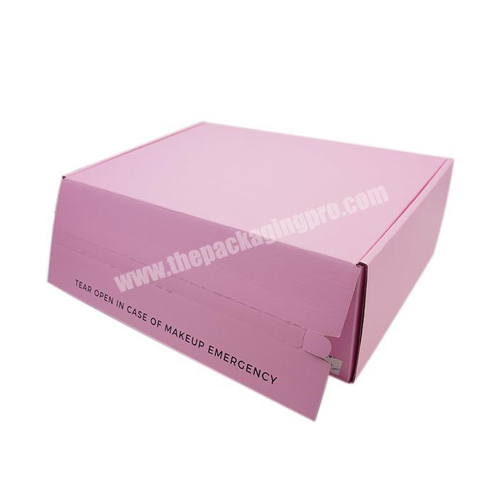 Pink Skin Care Mailing Packaging Box Luxury Self Sealing  Corrugated Packaging Box For Skin Care