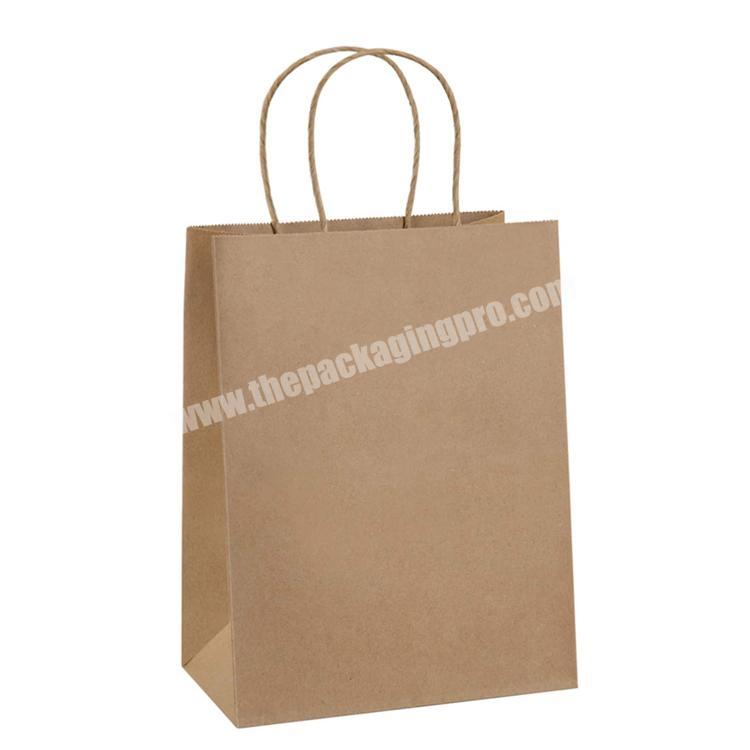 Wholesale Manufacturer Color Printing Brown Kraft Paper Bag Custom Logo Gift Paper Bag