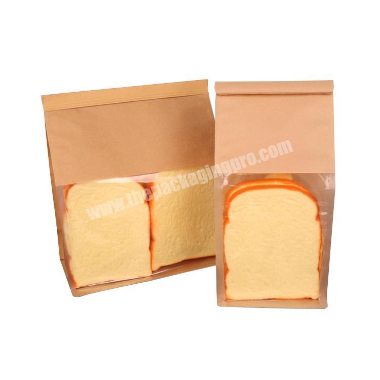 food grade bread paper bag kraft paper with window bread bag for bakery spot direct order