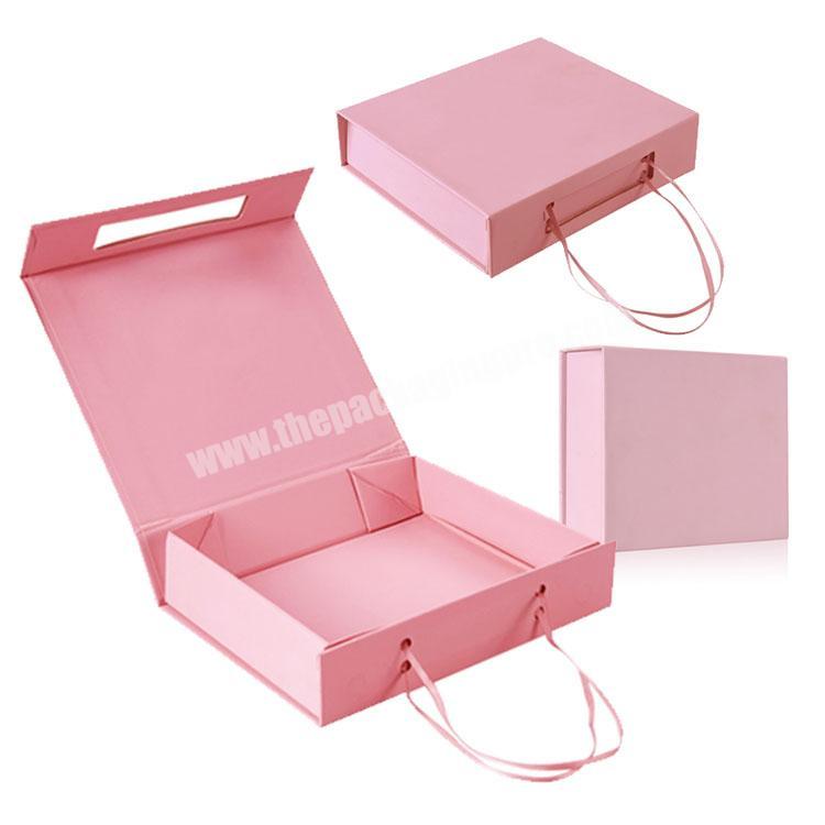 Luxury Customized Printed Rigid Cosmetic Flat Folding Paper Magnetic Gift Box With Gold Foil Stamping Embossing Logo