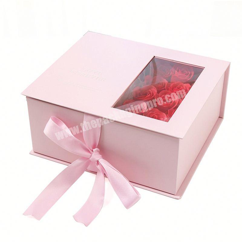 custom printing wholesale luxury flower foldable bridesmaid wedding paper gift box packaging