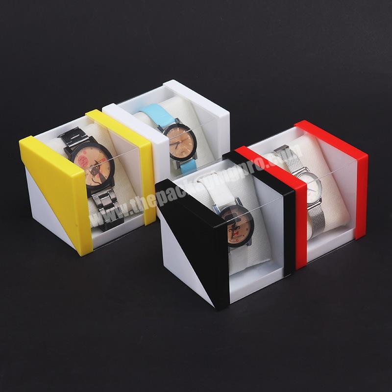 Plastic Jewelry Display Gift Box Watch Box Packaging Box Coated Paper Display Storage Transparent Recyclable Accept Accept No12