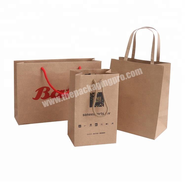 2019 New Custom Stand Up Printed Recycle Shopping Brown Kraft Paper Bag For Packaging