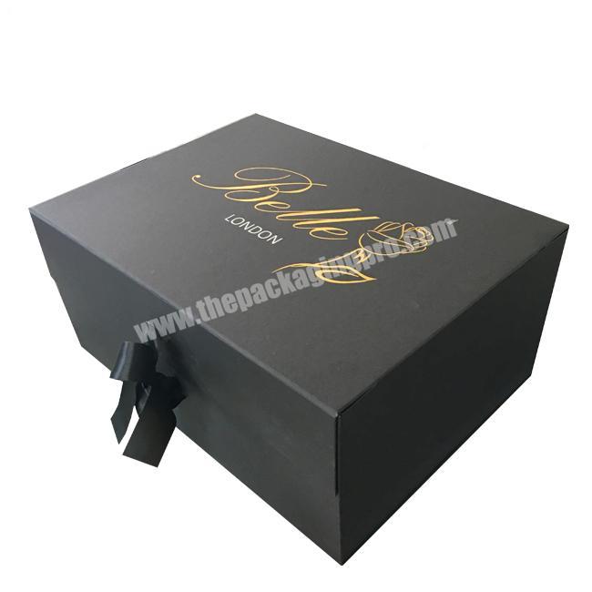 Logo Printed Corrugated Color Matt Lamination Cake Foldable Flat Gift Packaging Black Box With Magnet