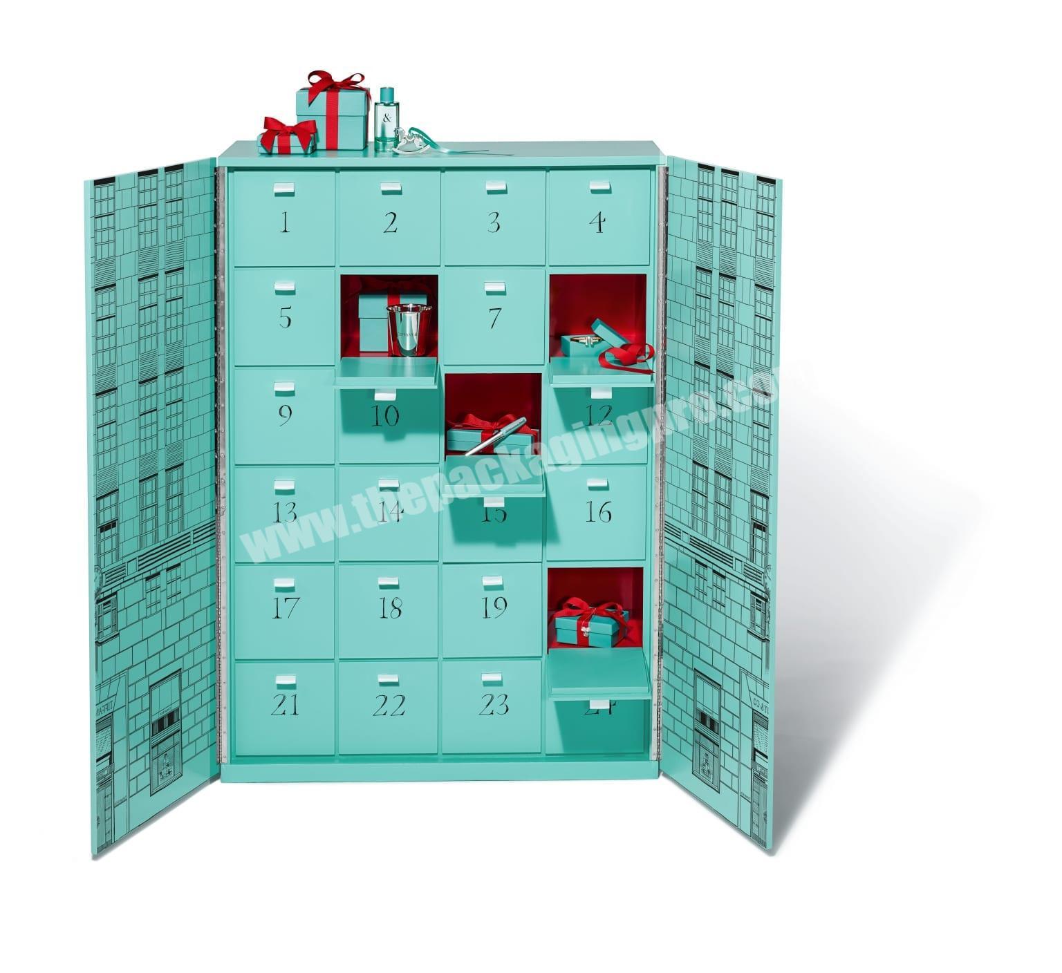Customized calendar gift box luxury advent calendar cardboard box with 24 drawers
