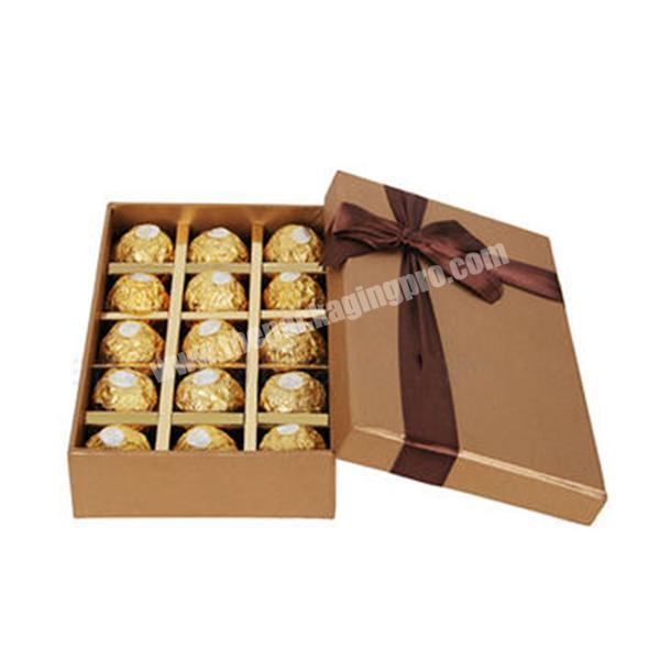 Luxury Custom Logo Rigid Cardboard Paper Gift beautiful design coffee color chocolate box