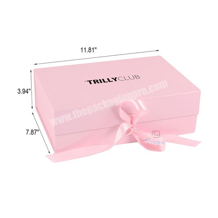 rigid cardboard pink ribbon rectangle folding paper box