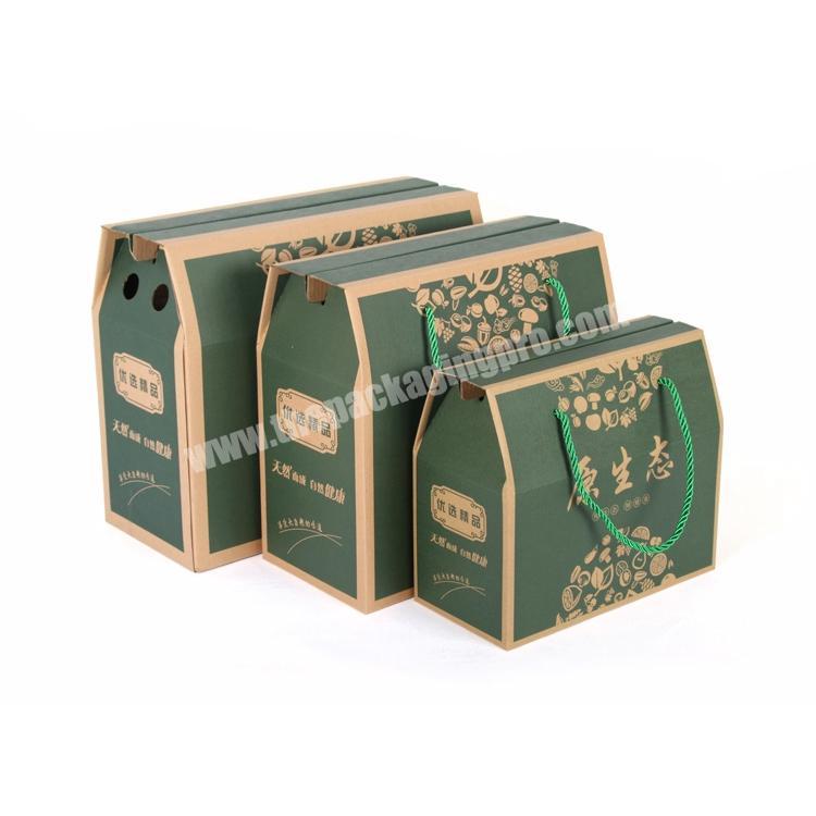 Custom large laminated corrugated cardboard carton box carry handle  shoe boxes bulk