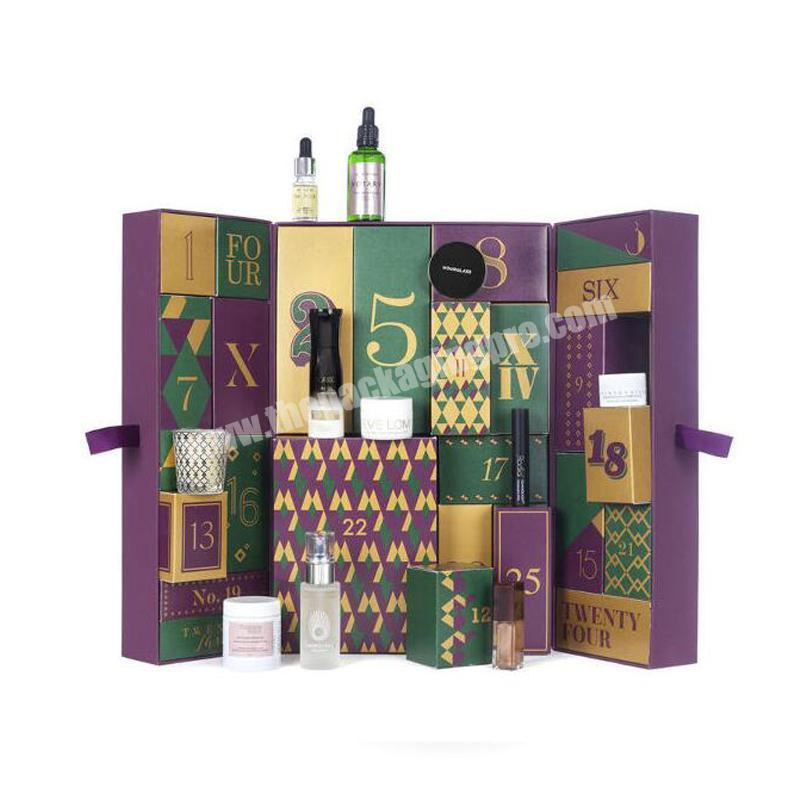 Cosmetics advent calendar cardboard packaging gift box
