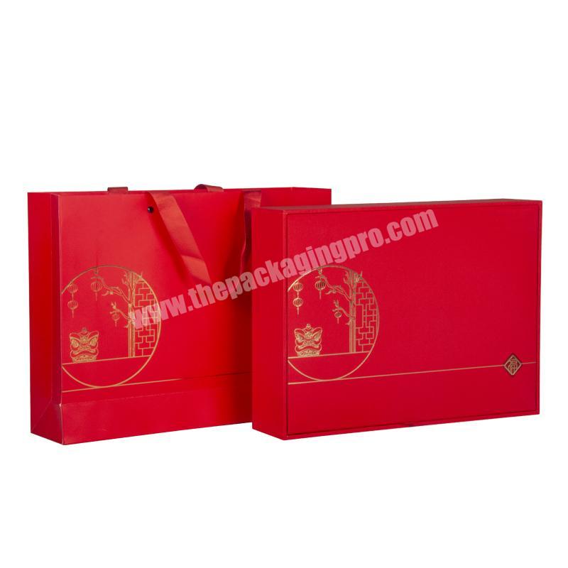 2020 New Year Gift Packaging Magnetic Small Chocolate Ribbon Wine Eyelash Custom Clothing Box