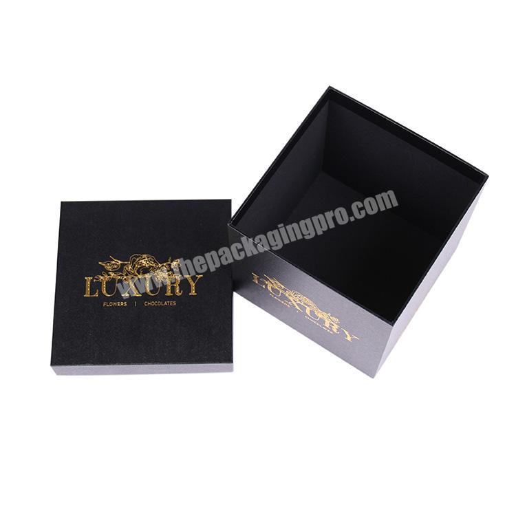 Wholesale Luxury Black Rose Box Cardboard Square Package Flowers Gift Boxes with Ribbon