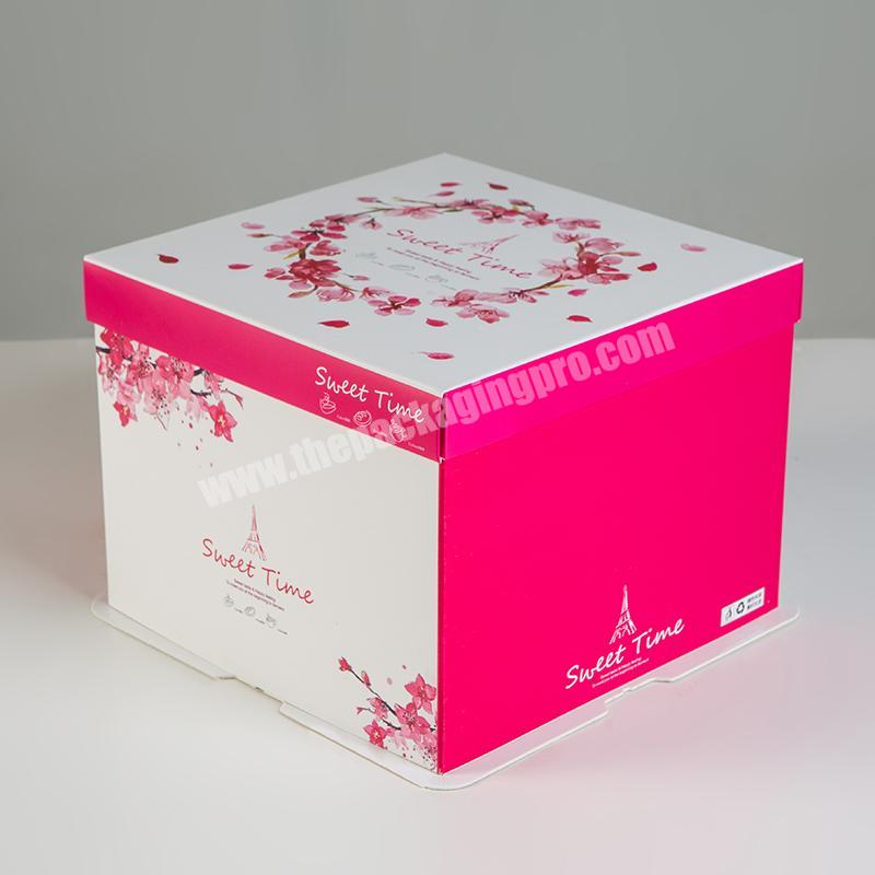 High Quality Carton Black Varnishing Round Cake Custom With Handle Fancy Luxury Cardboard Cakebox Birthday Cupcake Box