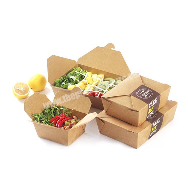Biodegradable kraft paper boxes for fast food takeaway box food container custom paper box