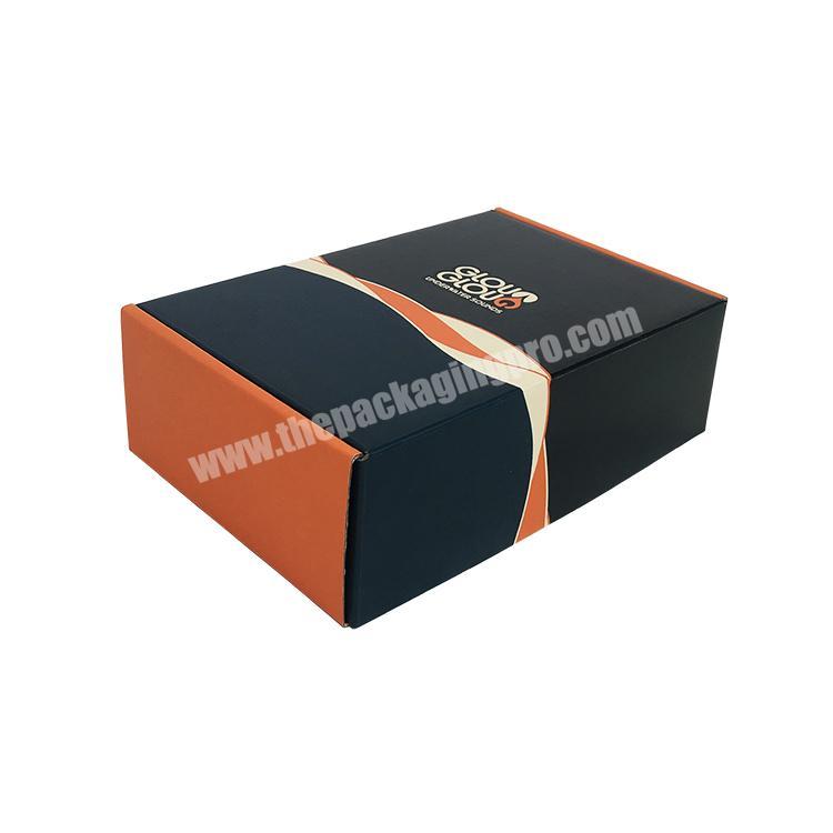 Corrugated Uv Coating Apparel Folding Luxury Card Box Black Gift Boxes With Ribbon