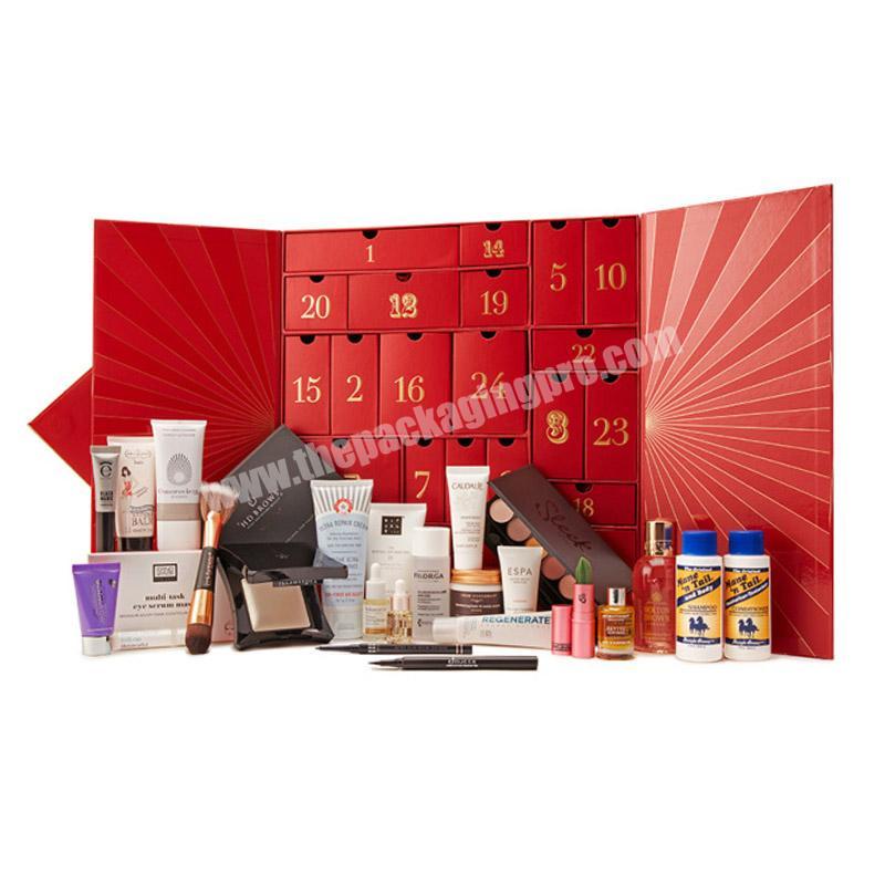 Red popular advent calendar cardboard  box packaging gift box with best price