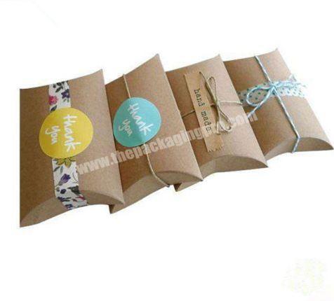 High Quality Custom Paper Pillow Box Packaging With Die Cut Handle