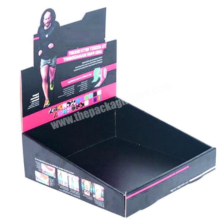 White Embossed Cosmetics Flat Packaging Box Promotional Store Corrugated Cardboard Floor Stand Display Custom Boxes Caja Carton