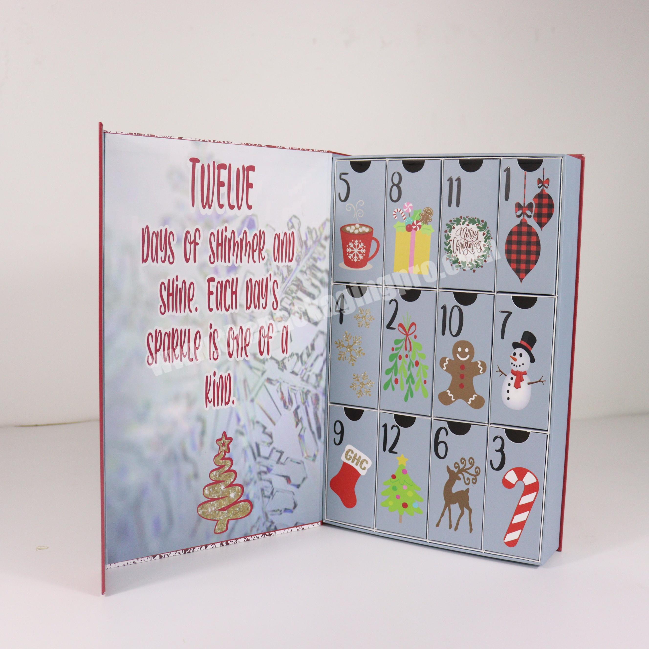Wholesale Christmas decoration calendar gift box CMYK advent calendar box