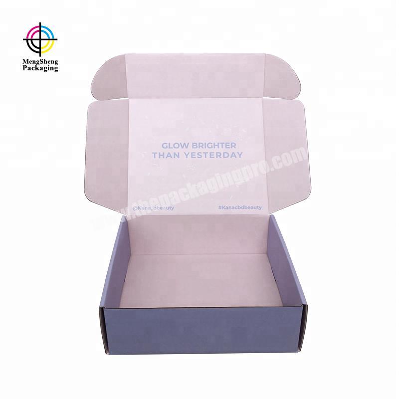 High quality colored pink shipping box corrugated folding make up cosmetic beauty box