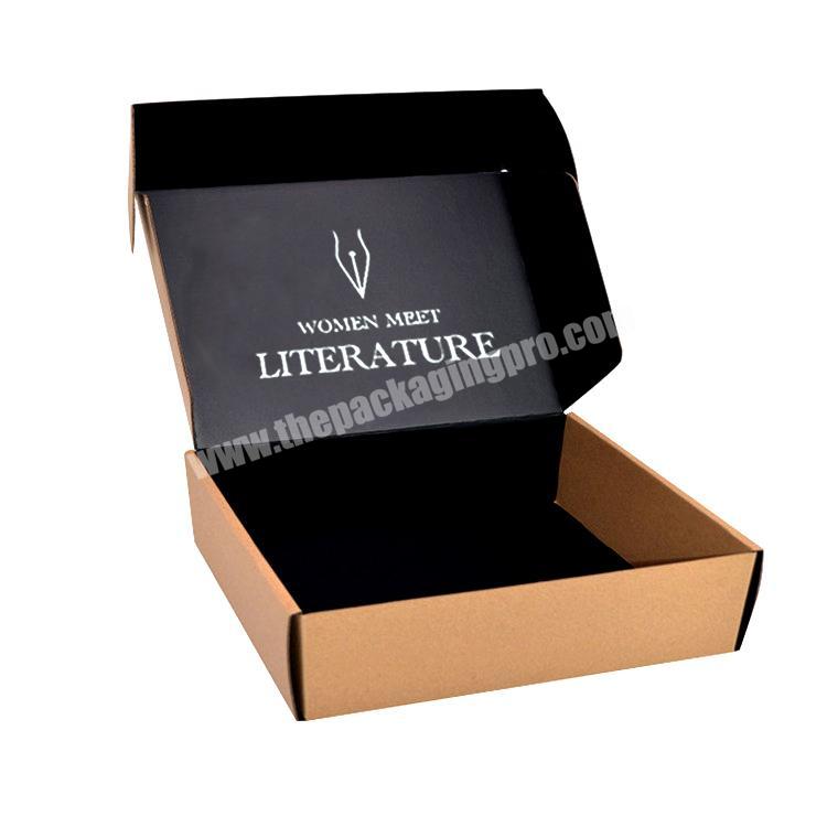 Custom Mailer Logo Carton Black E-Commerce Tuck Flap Packaging Gift Customizable Packing Cardboard Mail Box