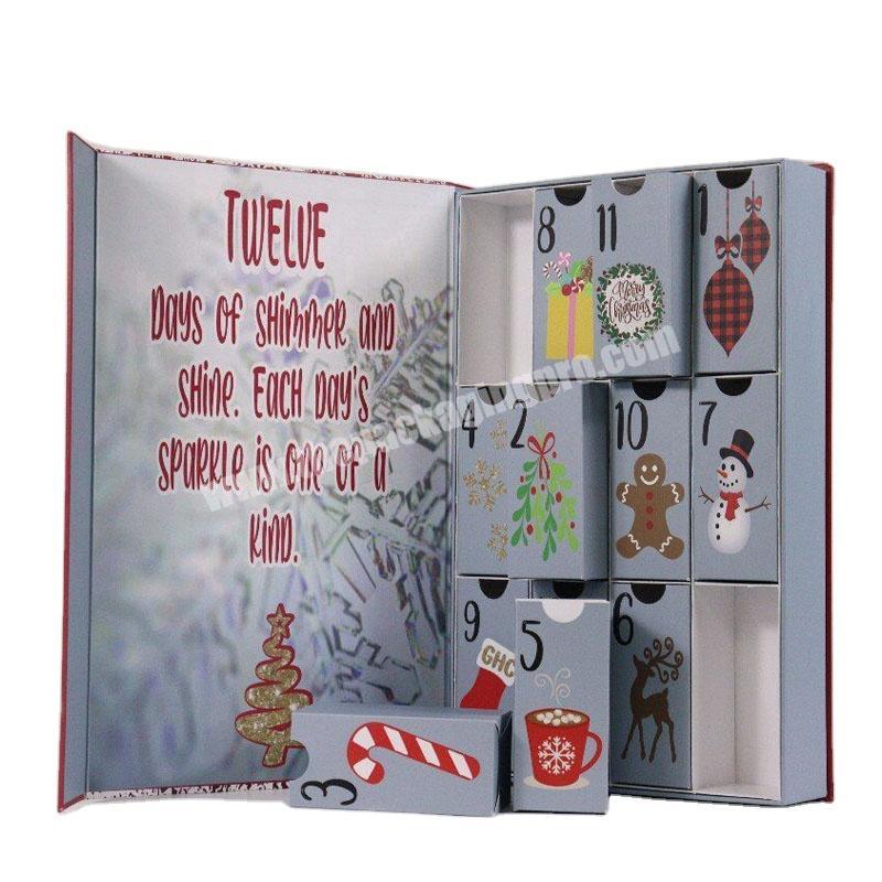 Custom Christmas decoration calendar gift box CMYK advent calendar box
