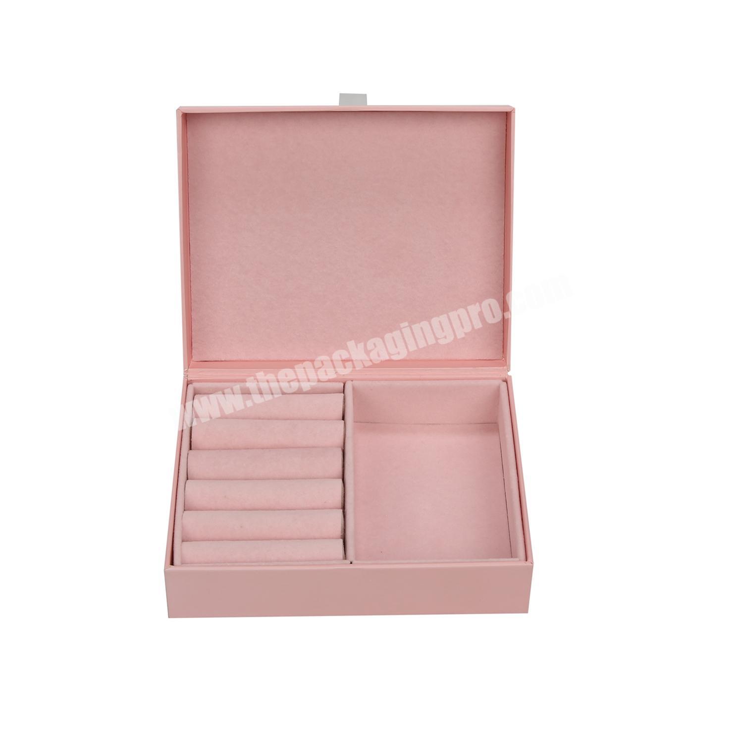 Custom luxury paper jewellery box pink gift packaging box