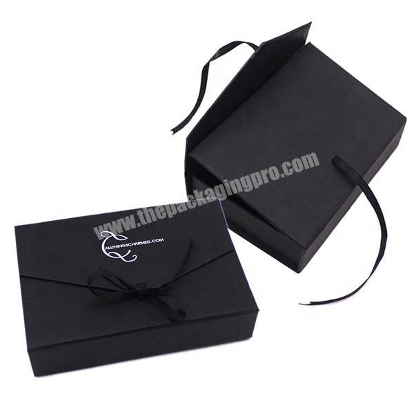 500pcs Handmade black envelope box packaging with ribbon