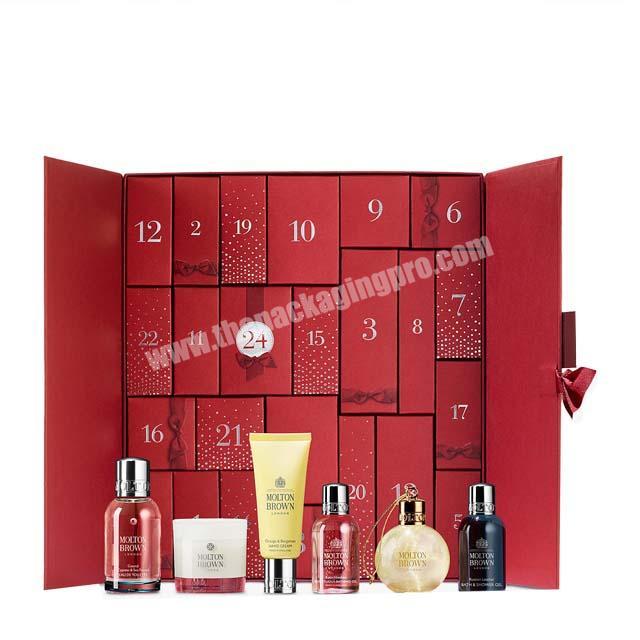 2021 hot sale in Amazon and Ebey custom advent calendar packaging box with 24 drawers