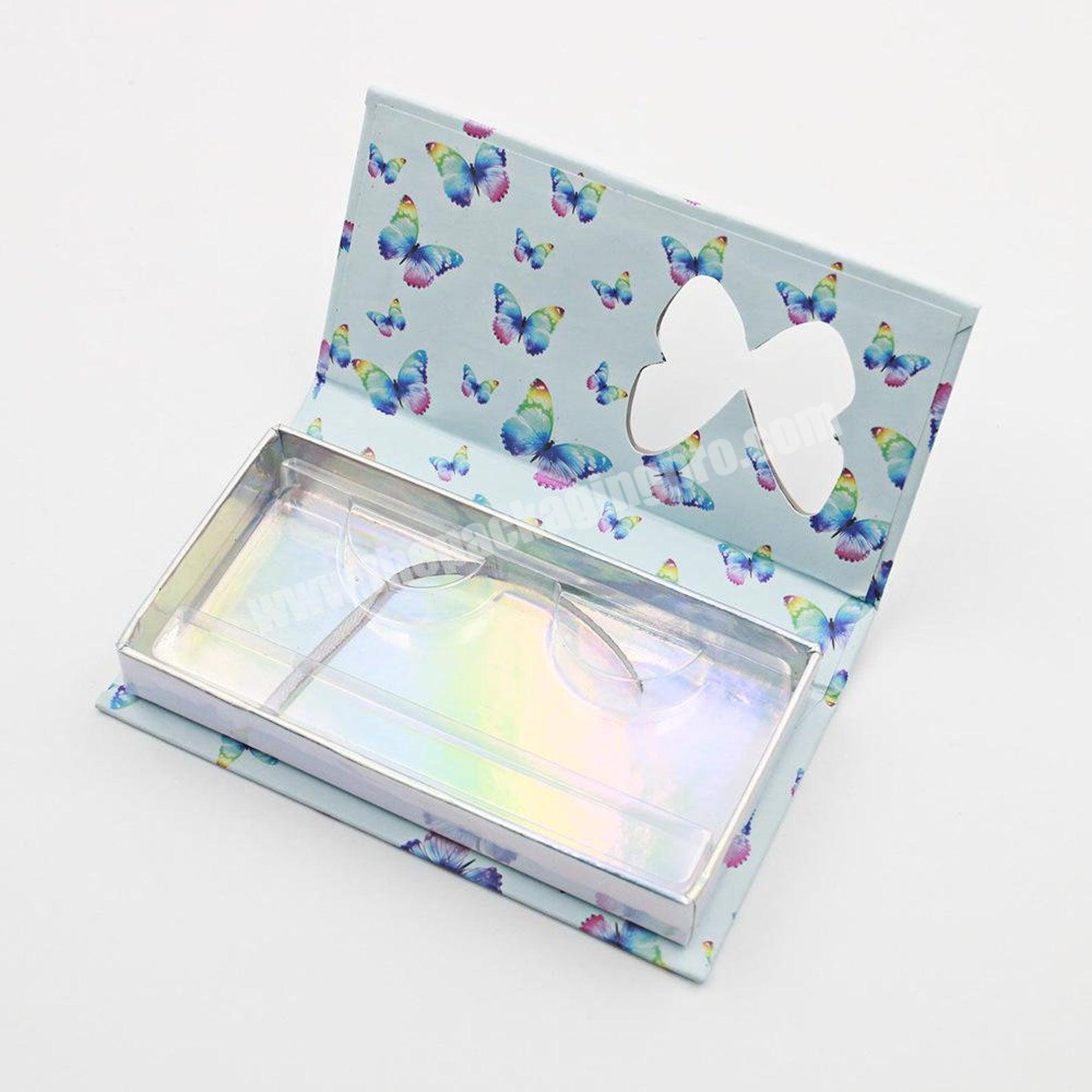 New style paper butterfly eyelash packaging box square empty eyelash box