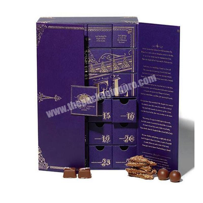Factory Custom Printing Christmas Advent Calendar Box For Chocolate