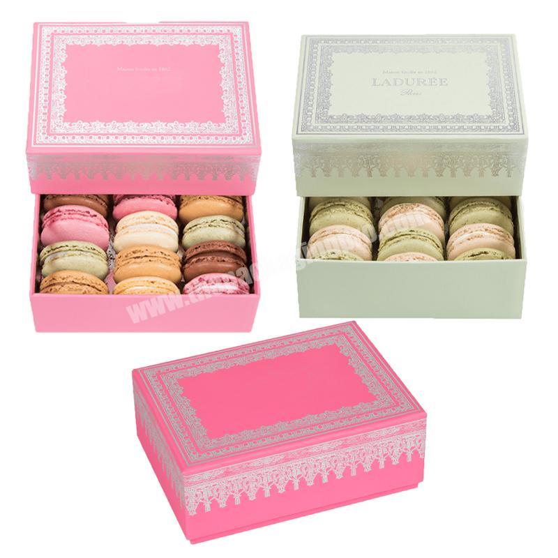 Food packaging box with appetite wholesale custom macaron lid and base box