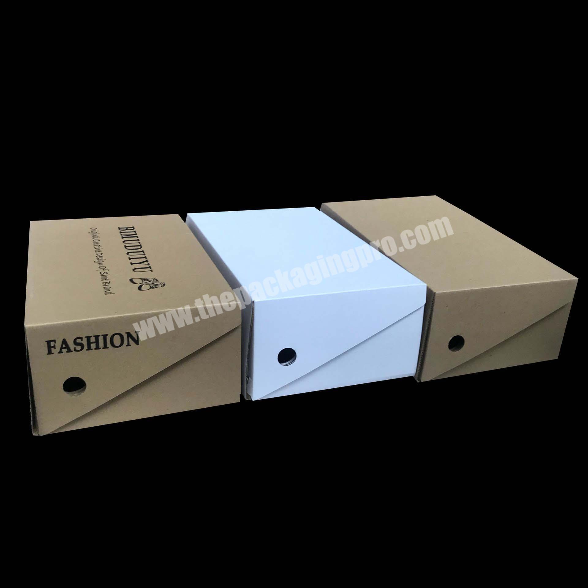 High Quality Hard Color Varnishing Shoebox Cardboard For Custom Baby Shoes Box With Handle Fashion Shoe Paper Packaging Bag