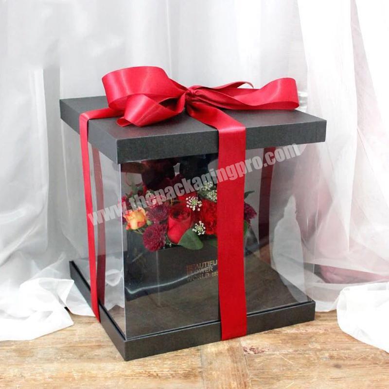 Cheap Corrugated Color Uv Coating Chocolate With Handle Fresh Packaging High Quality Hexagon Velvet Flower Box
