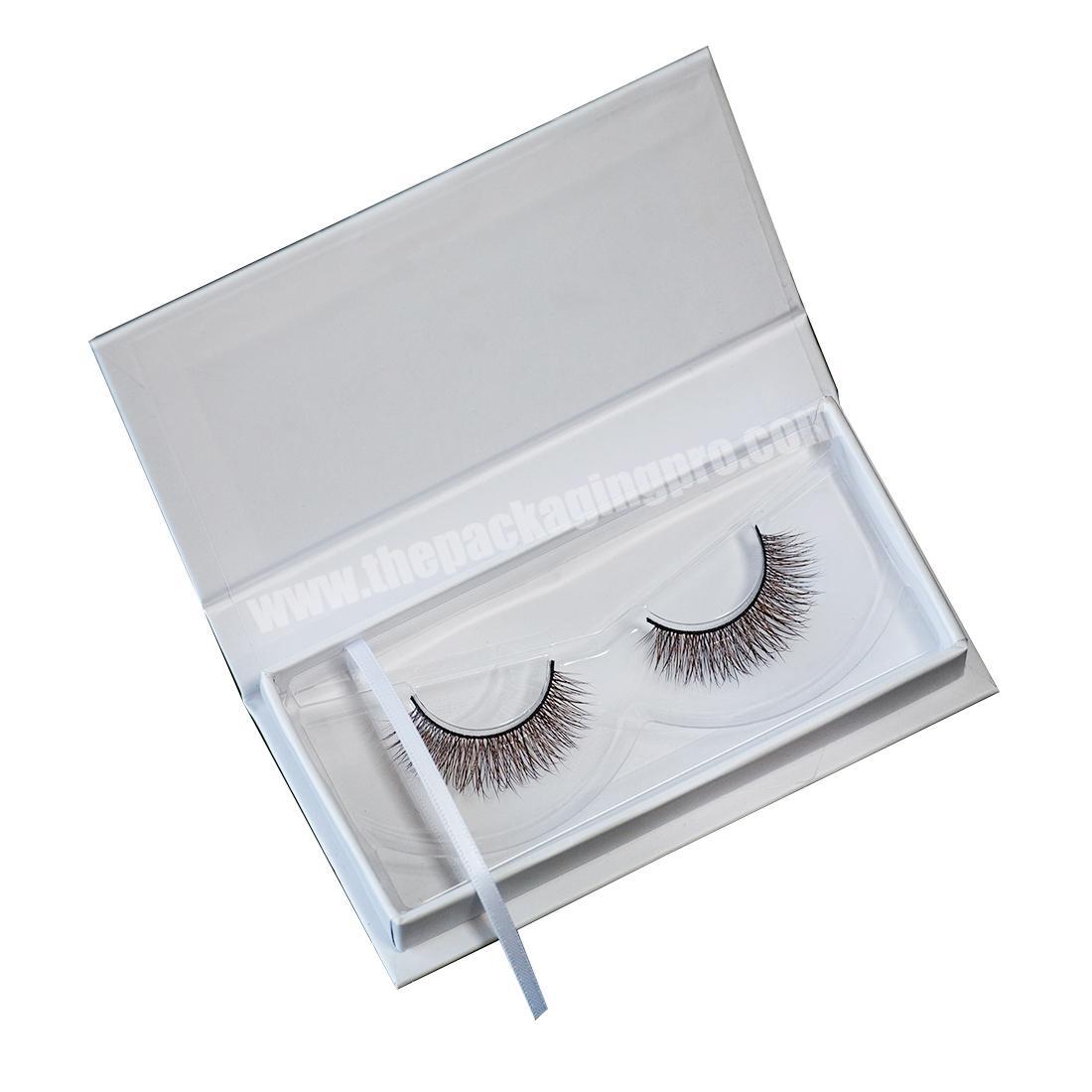 Custom logo white paper mink eyelash with custom packaging box