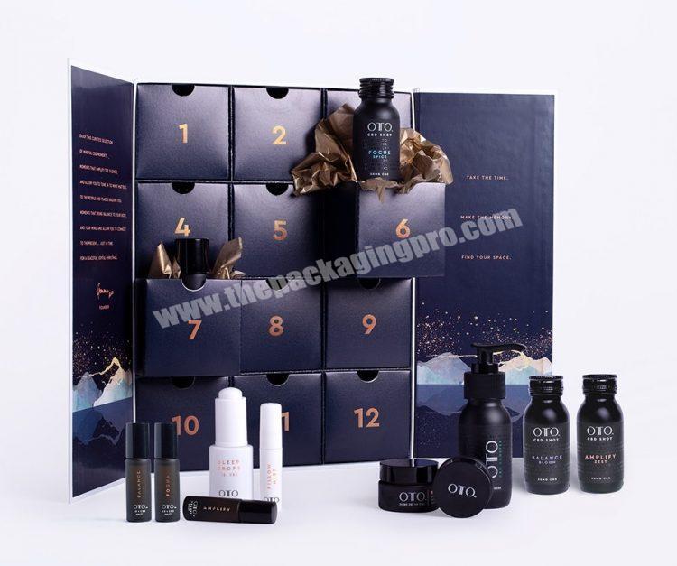 Shop Custom 24 Day Beauty Cosmetic/Skincare Cardboard Advent Calendar Gift Box with drawer